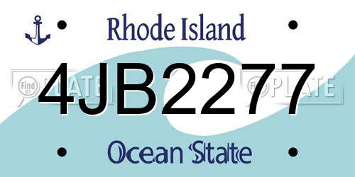 4JB2277 Rhode Island License Plate