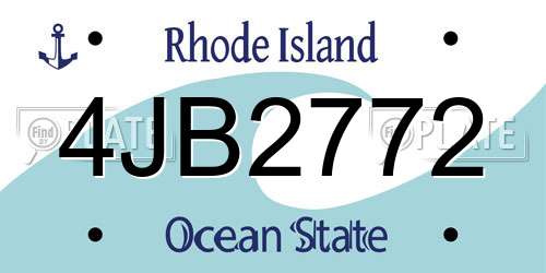 4JB2772 Rhode Island License Plate