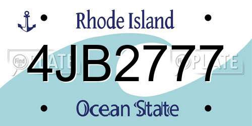 4JB2777 Rhode Island License Plate