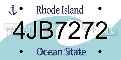 4JB7272 Rhode Island License Plate