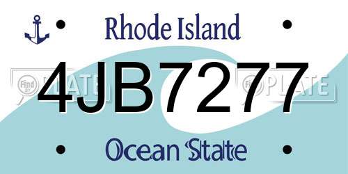 4JB7277 Rhode Island License Plate