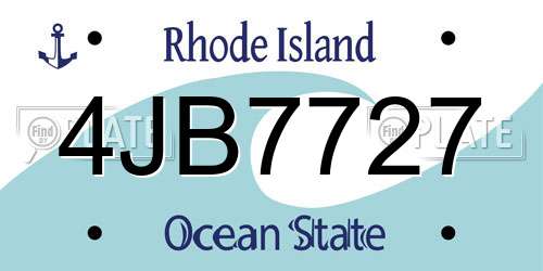 4JB7727 Rhode Island License Plate