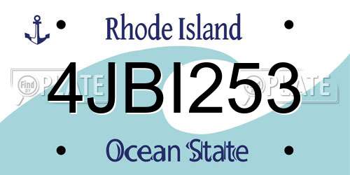 4JBI253 Rhode Island License Plate