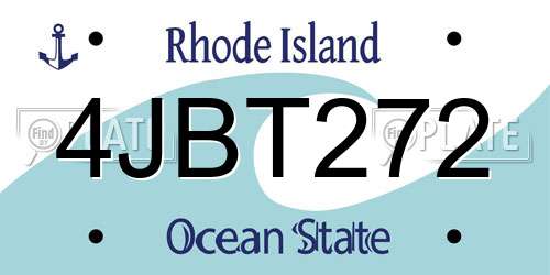 4JBT272 Rhode Island License Plate