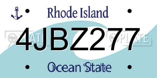 4JBZ277 Rhode Island License Plate