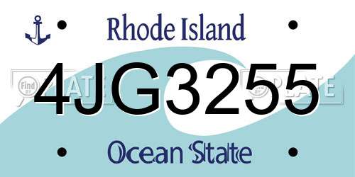 4JG3255 Rhode Island License Plate