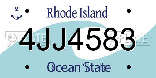 4JJ4583 Rhode Island License Plate