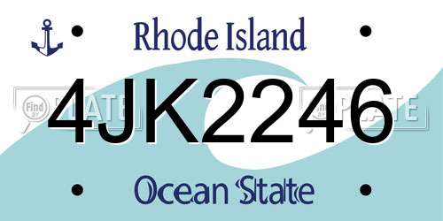 4JK2246 Rhode Island License Plate