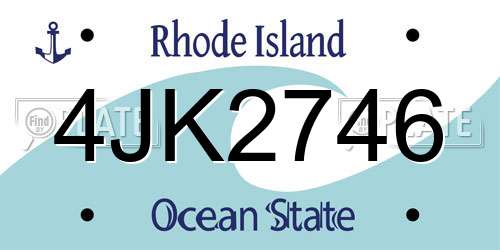 4JK2746 Rhode Island License Plate
