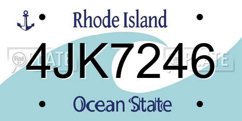 4JK7246 Rhode Island License Plate