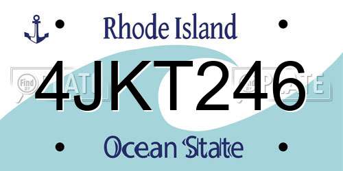 4JKT246 Rhode Island License Plate