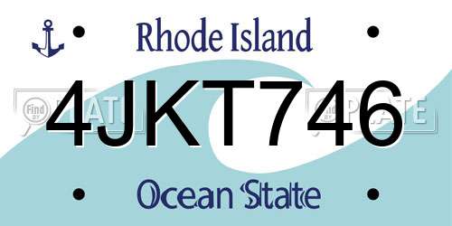 4JKT746 Rhode Island License Plate