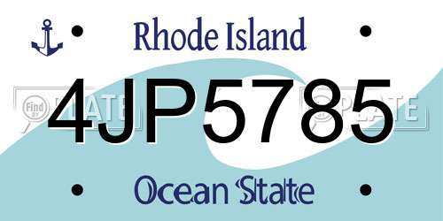 4JP5785 Rhode Island License Plate