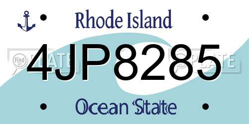 4JP8285 Rhode Island License Plate