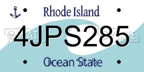 4JPS285 Rhode Island License Plate