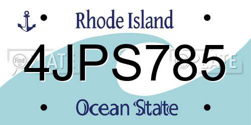 4JPS785 Rhode Island License Plate