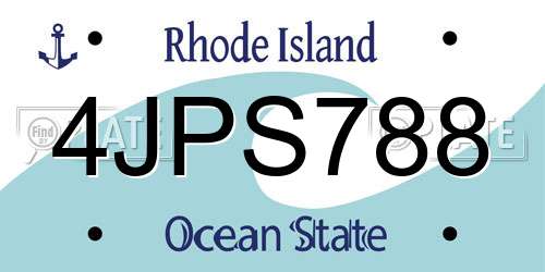 4JPS788 Rhode Island License Plate
