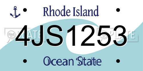 4JS1253 Rhode Island License Plate