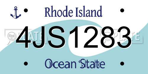 4JS1283 Rhode Island License Plate
