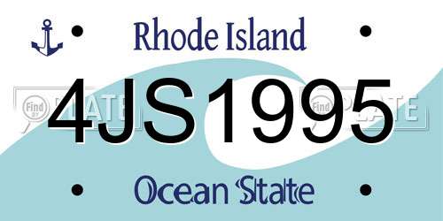 4JS1995 Rhode Island License Plate