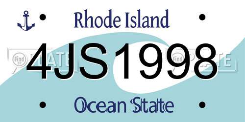 4JS1998 Rhode Island License Plate