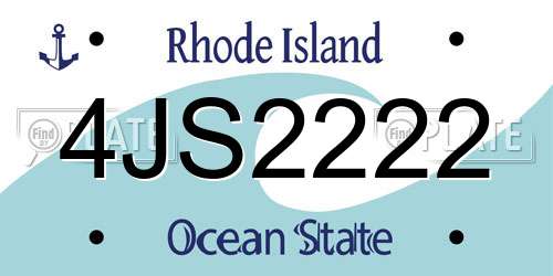 4JS2222 Rhode Island License Plate