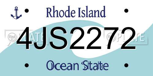 4JS2272 Rhode Island License Plate