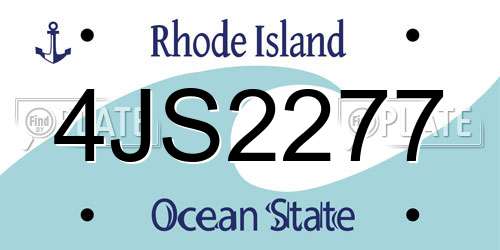4JS2277 Rhode Island License Plate