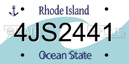 4JS2441 Rhode Island License Plate