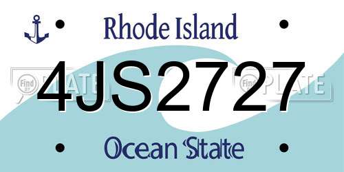 4JS2727 Rhode Island License Plate