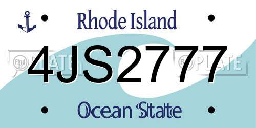 4JS2777 Rhode Island License Plate