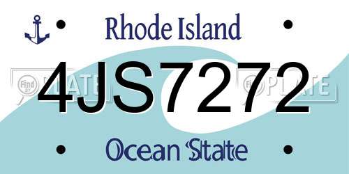4JS7272 Rhode Island License Plate