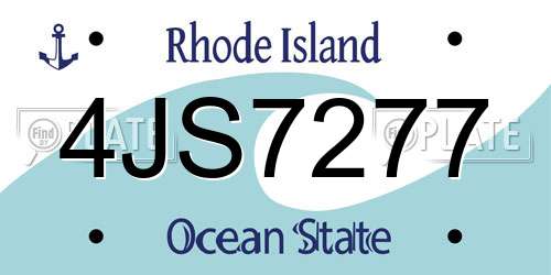 4JS7277 Rhode Island License Plate