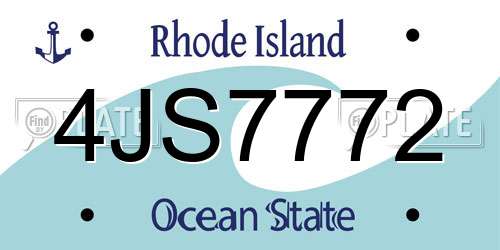 4JS7772 Rhode Island License Plate