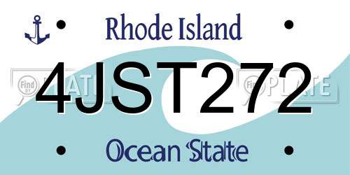 4JST272 Rhode Island License Plate
