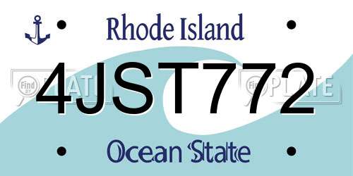 4JST772 Rhode Island License Plate