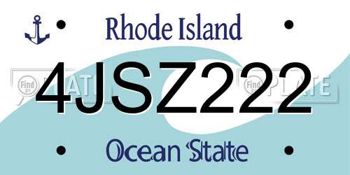 4JSZ222 Rhode Island License Plate
