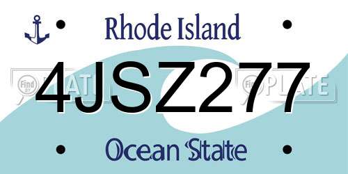 4JSZ277 Rhode Island License Plate