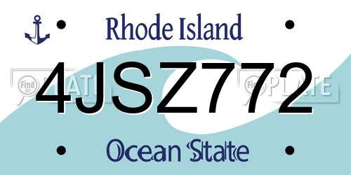 4JSZ772 Rhode Island License Plate