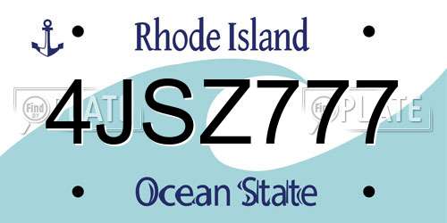 4JSZ777 Rhode Island License Plate