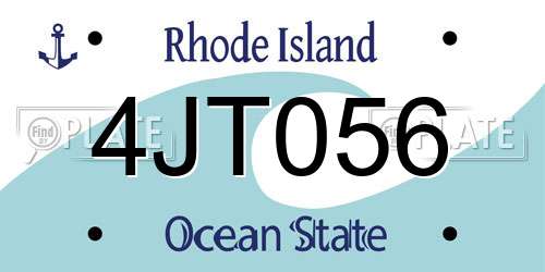 4JT056 Rhode Island License Plate
