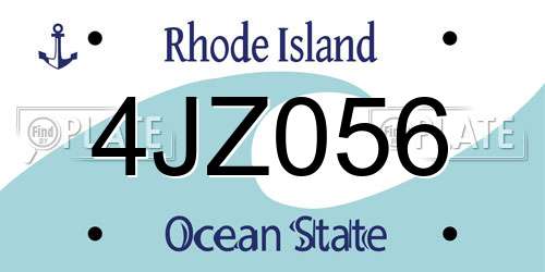 4JZ056 Rhode Island License Plate