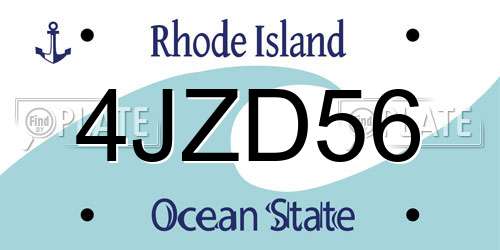 4JZD56 Rhode Island License Plate