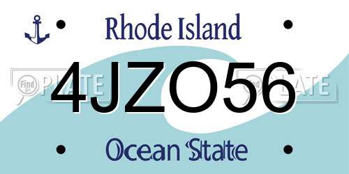 4JZO56 Rhode Island License Plate
