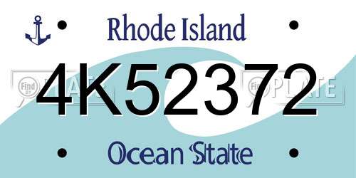 4K52372 Rhode Island License Plate