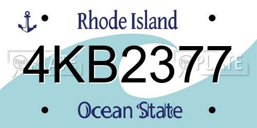 4KB2377 Rhode Island License Plate