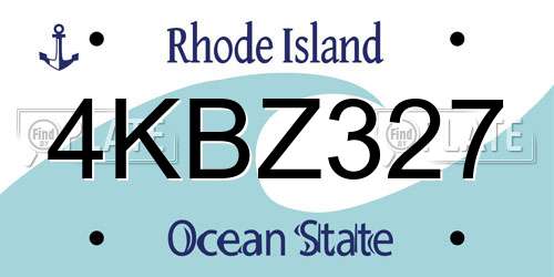 4KBZ327 Rhode Island License Plate