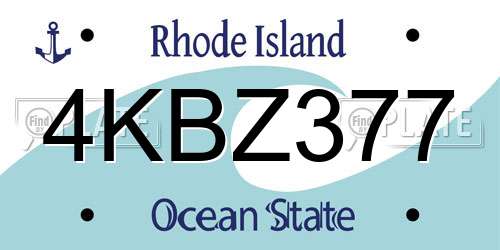 4KBZ377 Rhode Island License Plate