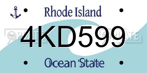 4KD599 Rhode Island License Plate