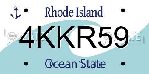 4KKR59 Rhode Island License Plate